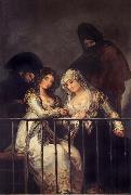 Francisco de goya y Lucientes Majas on a Balcony Norge oil painting reproduction